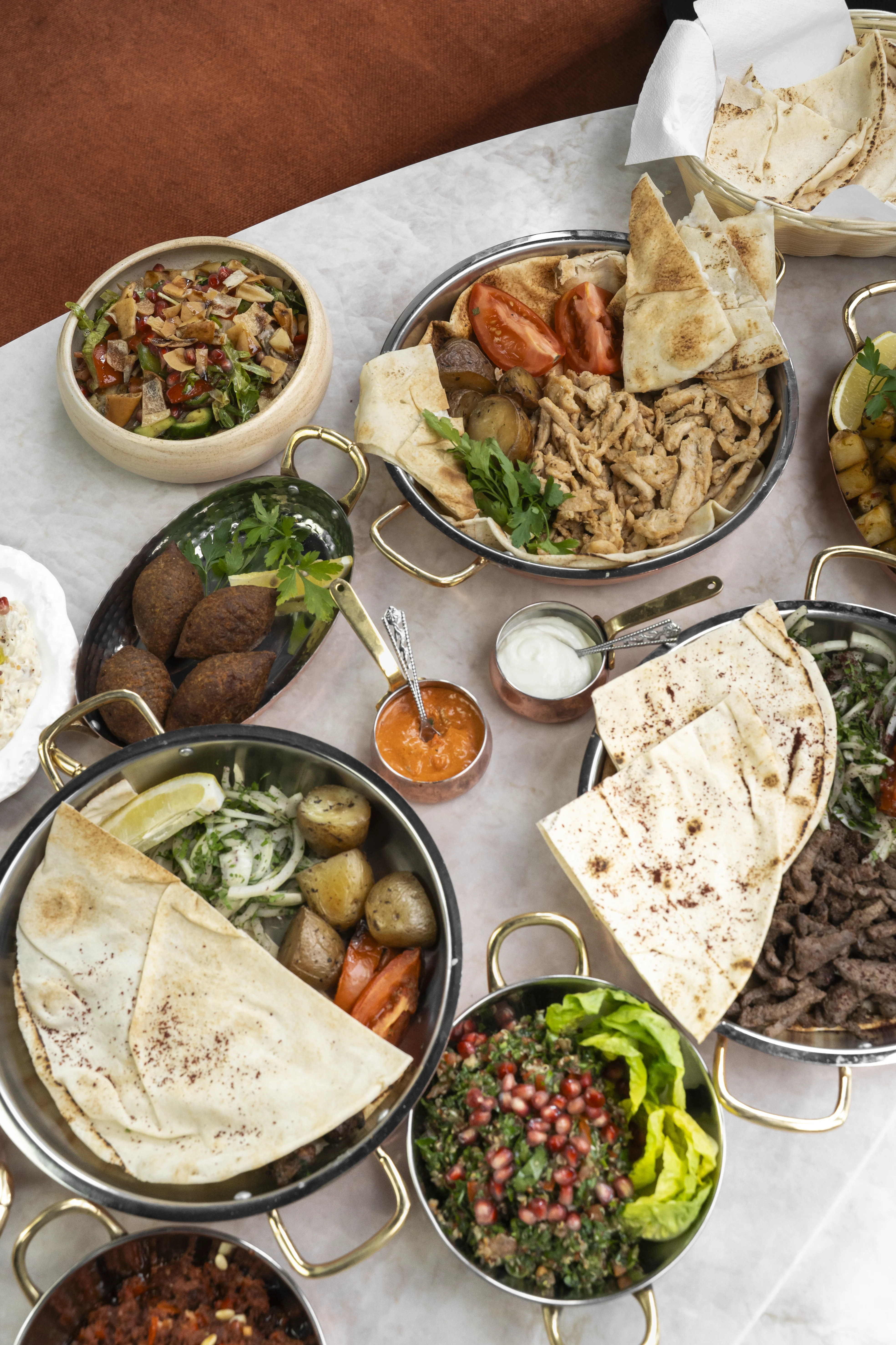 Mediterranean dishes and drinks prepared at Gardens